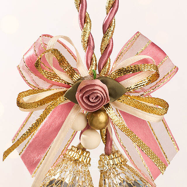 Елочная игрушка Бриллиантовая Гроздь 15 см розовая, подвеска Forest Market