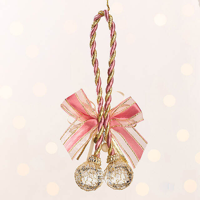 Елочная игрушка Бриллиантовая Гроздь 15 см розовая, подвеска Forest Market