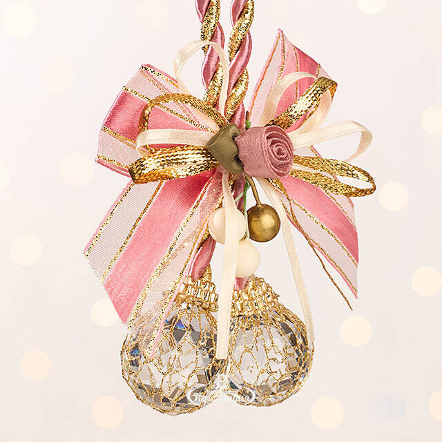 Елочная игрушка Бриллиантовая Гроздь 15 см розовая, подвеска Forest Market