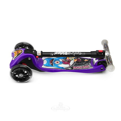 Трехколесный самокат Small Rider Space Race с 4 светящимися колесами 120/100 мм, фиолетовый, до 50 кг Small Rider