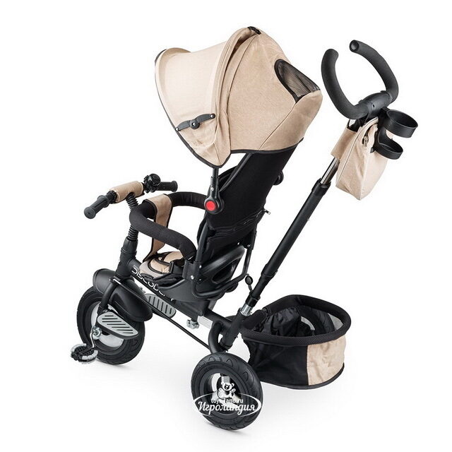 Вездеходный трехколесный велосипед Small Rider Discovery Light с ручкой и капюшоном, бежевый Small Rider (Смол Райдер)