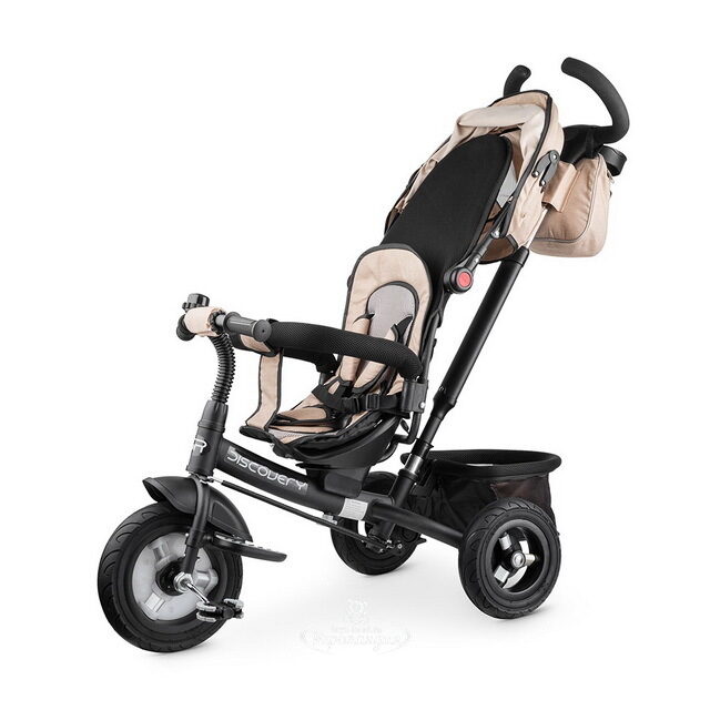 Вездеходный трехколесный велосипед Small Rider Discovery Light с ручкой и капюшоном, бежевый Small Rider (Смол Райдер)
