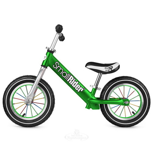 Беговел Small Rider Foot Racer 2 AIR, надувные колеса 12" с цветными спицами, зеленый Small Rider