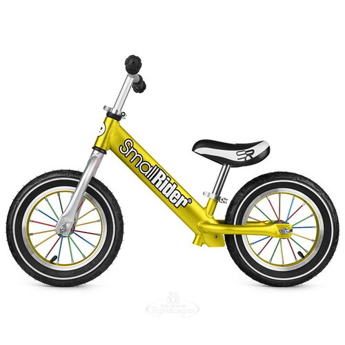 Беговел Small Rider Foot Racer 2 AIR, надувные колеса 12" с цветными спицами, золотой Small Rider