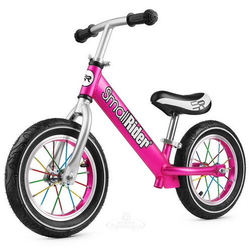 Беговел Small Rider Foot Racer 2 AIR, надувные колеса 12" с цветными спицами, розовый Small Rider