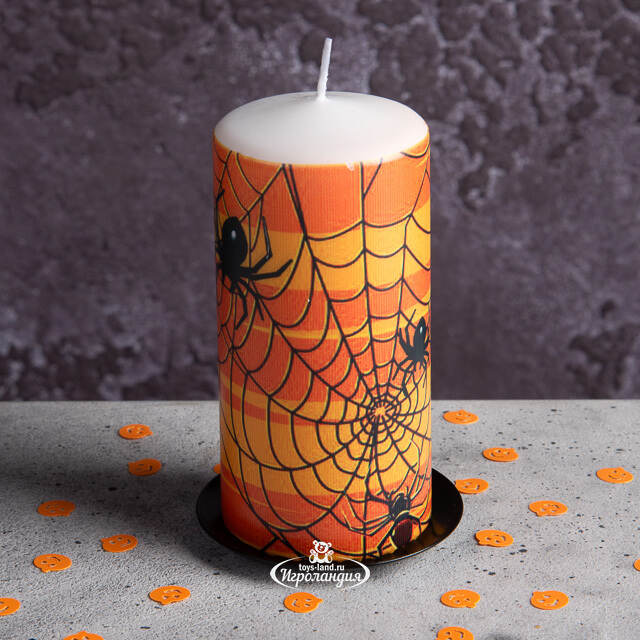 Декоративная свеча Хэллоуин - Паучья вечеринка 13 см Омский Свечной