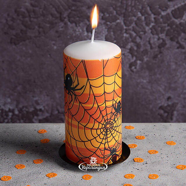 Декоративная свеча Хэллоуин - Паучья вечеринка 13 см Омский Свечной