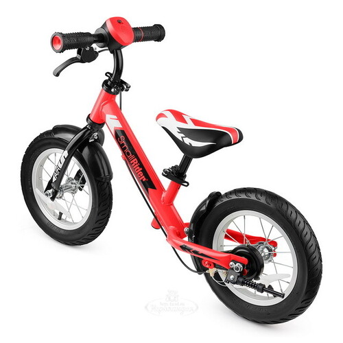 Беговел Small Rider Roadster 2 AIR Plus с ревом мотора и LED подсветкой, надувные колеса 12", красный Small Rider