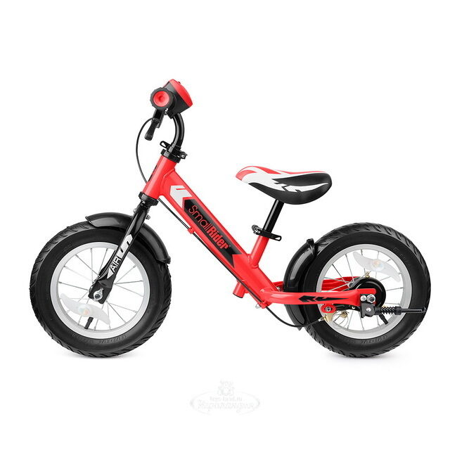 Беговел Small Rider Roadster 2 AIR Plus с ревом мотора и LED подсветкой, надувные колеса 12", красный Small Rider