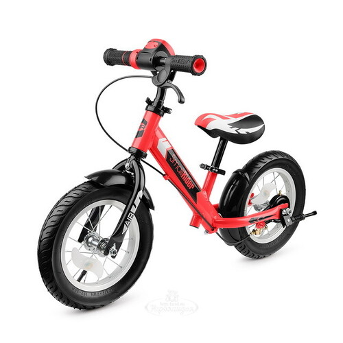 Беговел Small Rider Roadster 2 AIR Plus с ревом мотора и LED подсветкой, надувные колеса 12", красный Small Rider