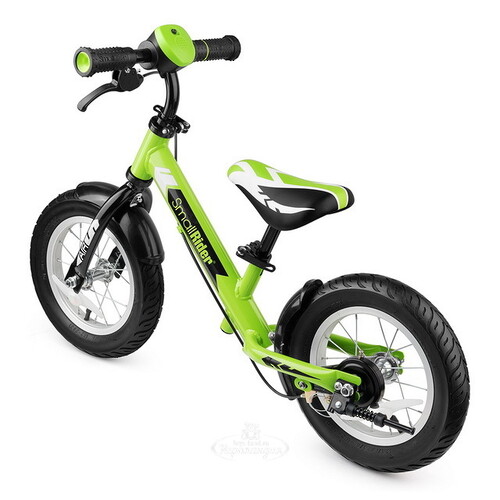 Беговел Small Rider Roadster 2 AIR Plus с ревом мотора и LED подсветкой, надувные колеса 12", зеленый Small Rider
