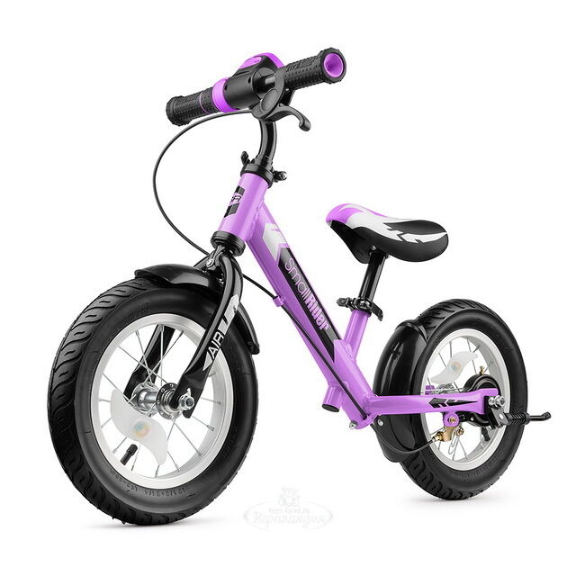 Беговел Small Rider Roadster 2 AIR Plus с ревом мотора и LED подсветкой, надувные колеса 12", фиолетовый Small Rider