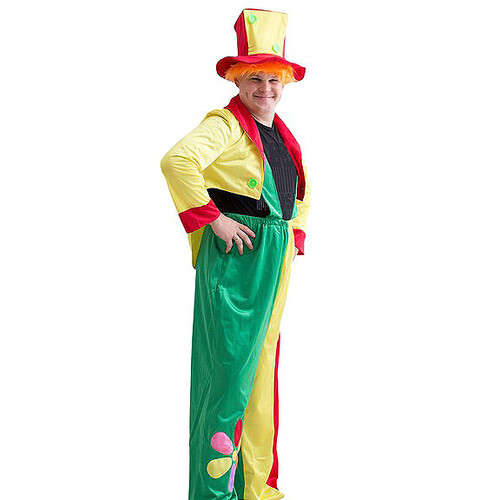 Взрослый карнавальный костюм Клоун, 50-54 размер Бока С