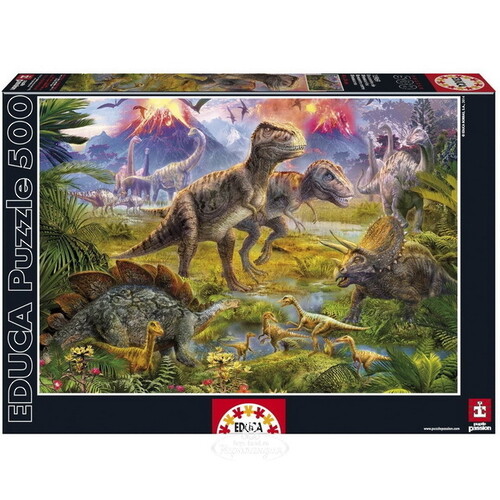 Пазл Встреча динозавров, 500 элементов Educa