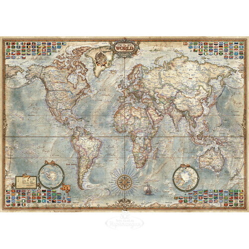 Пазл Политическая карта мира, 1500 элементов Educa