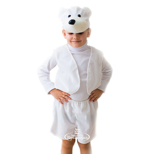 Карнавальный костюм Белый мишка, рост 104-116 см Бока С