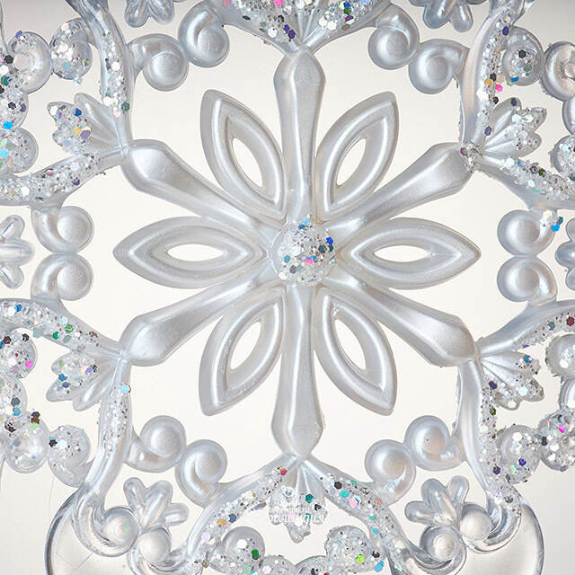 Елочная игрушка Снежинка - Ледяная Симфония 13 см белая, подвеска Forest Market