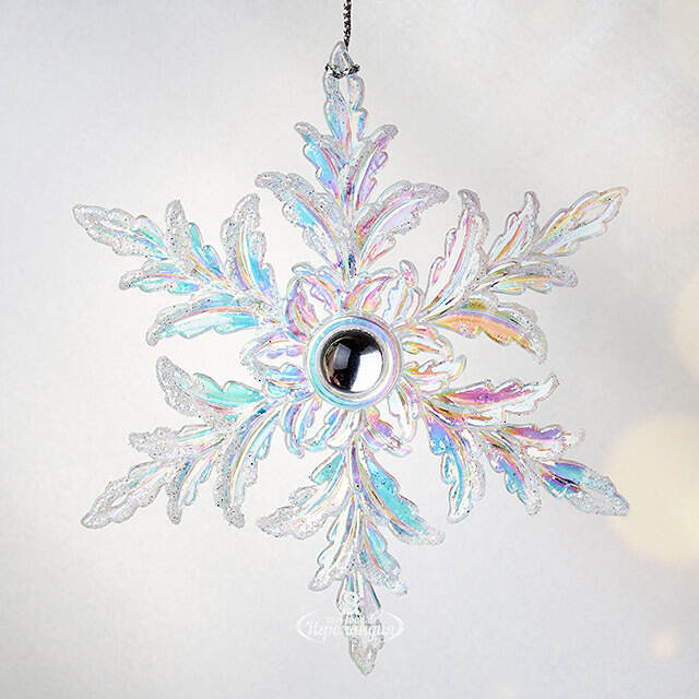 Елочная игрушка Снежинка - Ледяная мелодия 10 см, подвеска Forest Market