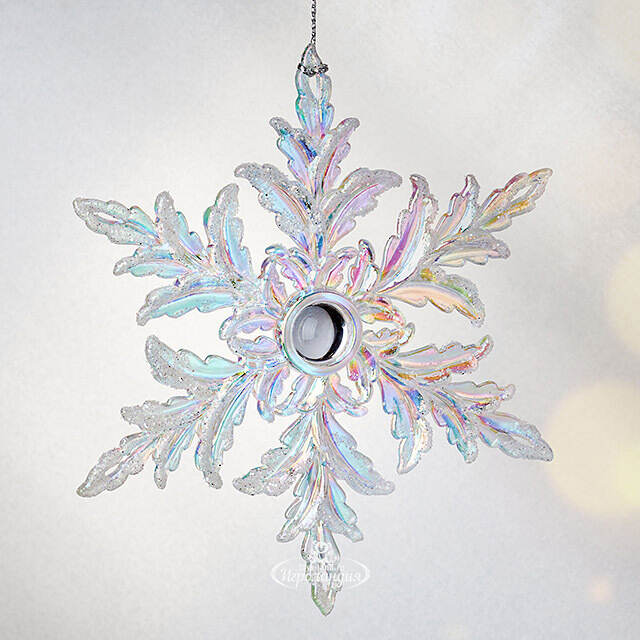 Елочная игрушка Снежинка - Ледяная мелодия 10 см, подвеска Forest Market