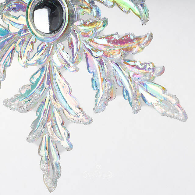 Елочная игрушка Снежинка - Ледяная мелодия 10 см, подвеска Forest Market