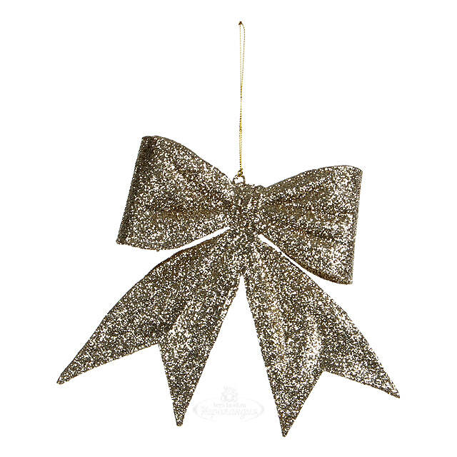 Елочная игрушка Бант с блестками 15*15 см золотой Edelman