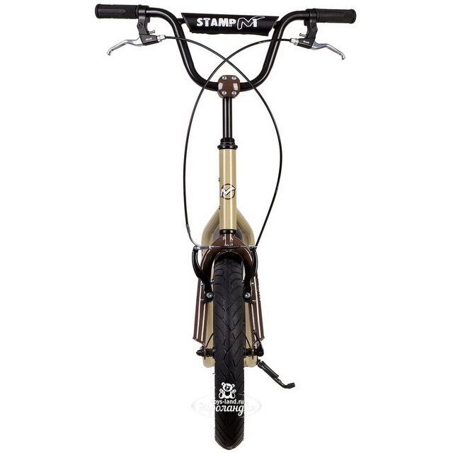 Внедорожный самокат Novatrack City Line, надувные колеса 16"/12", 2 тормоза, бежевый, до 120 кг Novatrack (Новатрэк)