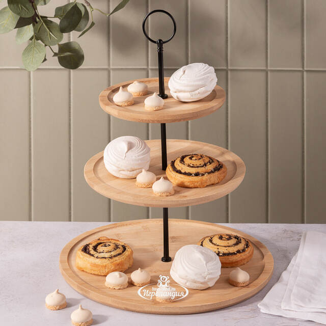 Этажерка для закусок Теофила 34 см, трехъярусная Koopman