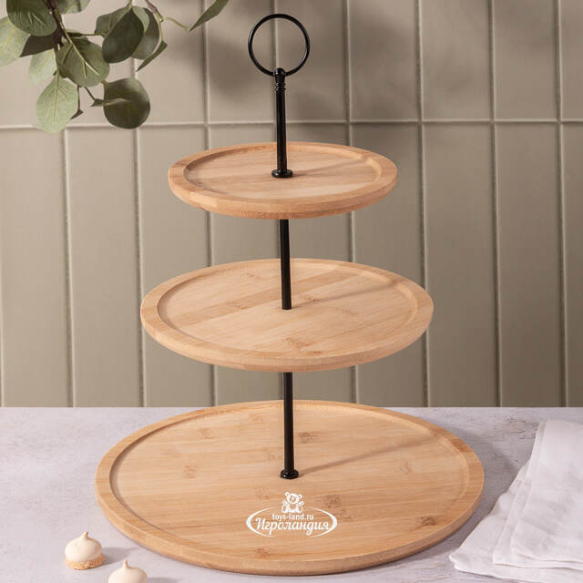 Этажерка для закусок Теофила 34 см, трехъярусная Koopman