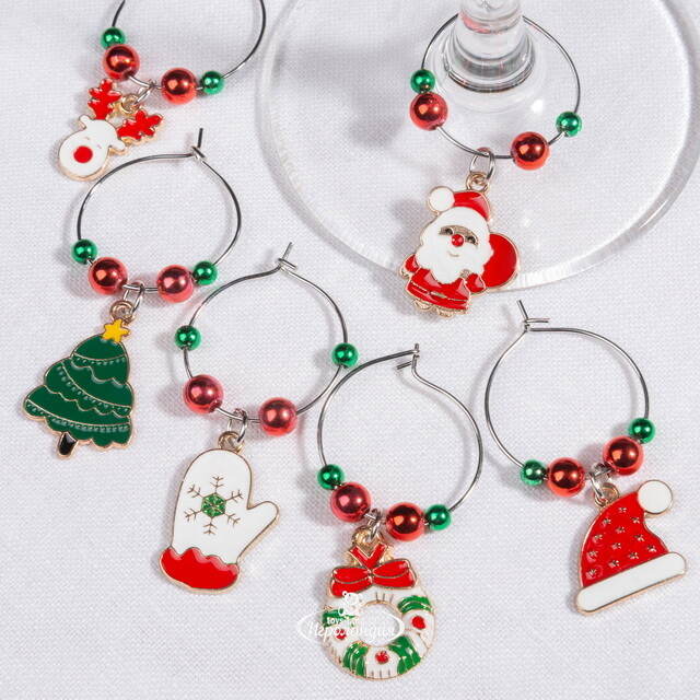 Маркеры для бокалов Merry Christmas 4 см, 6 шт Koopman (Купман)