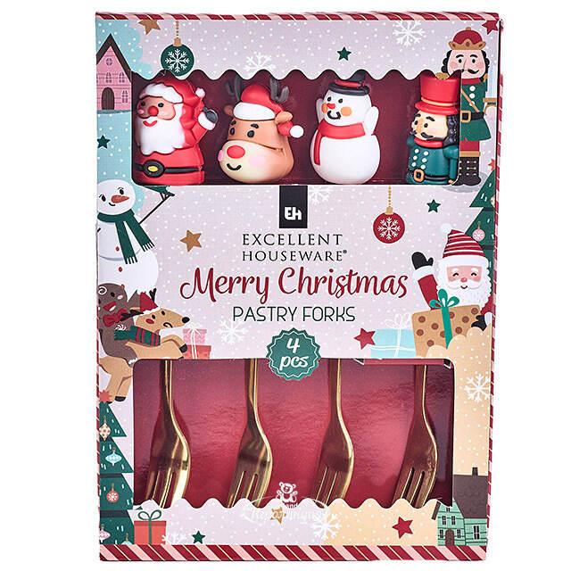 Набор новогодних вилок Christmas Banquet 4 шт Koopman