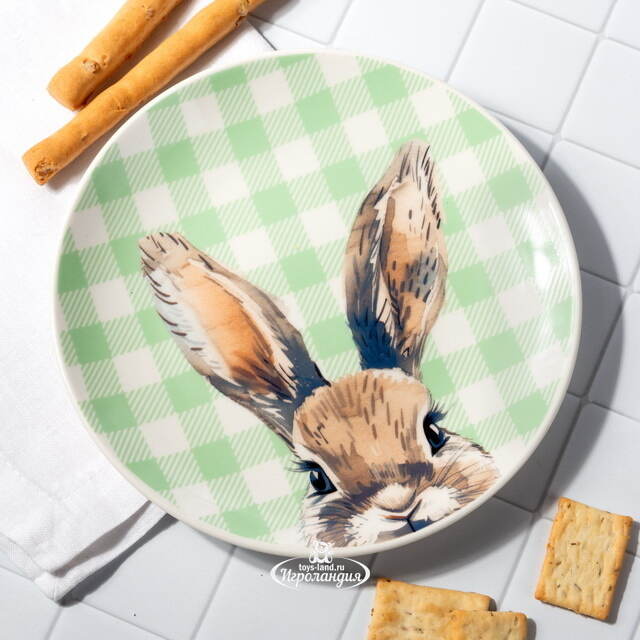 Пасхальное блюдо Пасхальный Зайка 19 см зеленое Koopman (Купман)