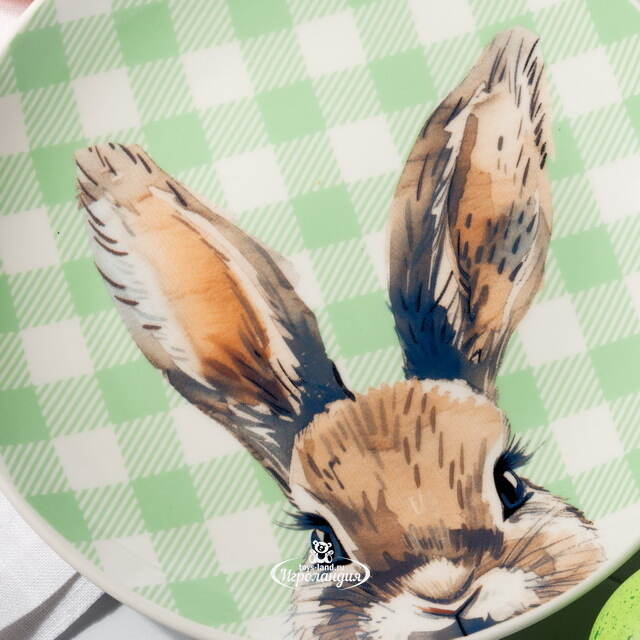 Пасхальное блюдо Пасхальный Зайка 19 см зеленое Koopman (Купман)