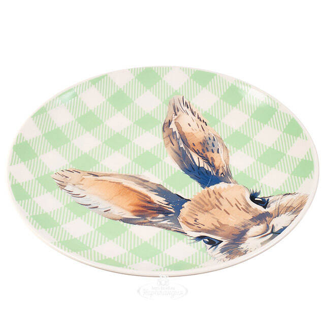 Пасхальное блюдо Пасхальный Зайка 19 см зеленое Koopman (Купман)