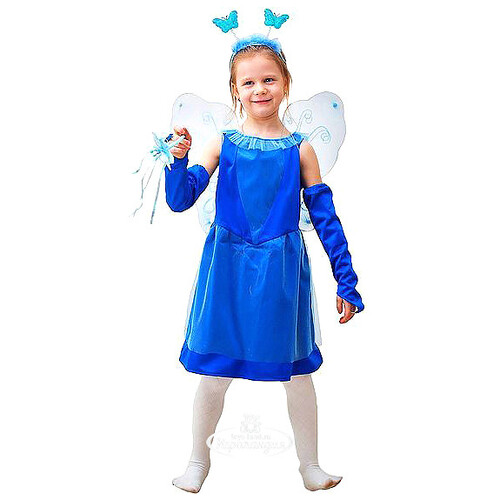 Карнавальный костюм Сказочная фея в синем, рост 122-134 см Бока С