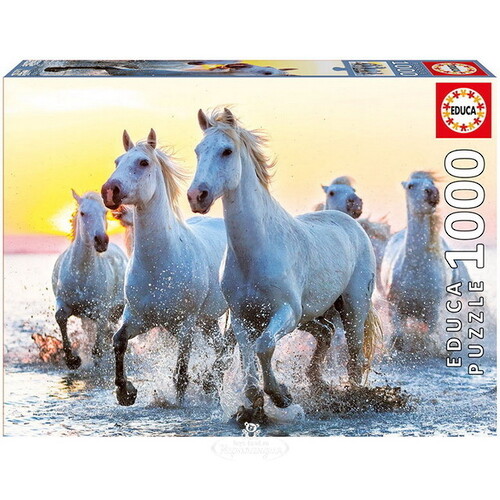 Пазл Белые лошади на закате, 1000 элементов Educa