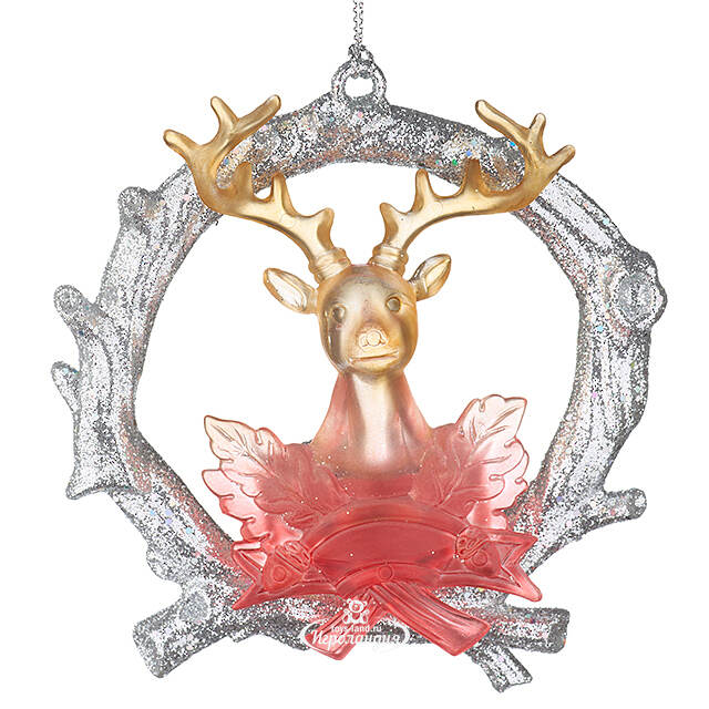 Елочная игрушка Венок с Оленем 11 см, подвеска Forest Market