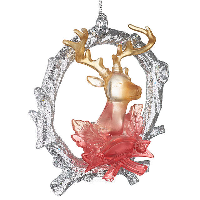 Елочная игрушка Венок с Оленем 11 см, подвеска Forest Market