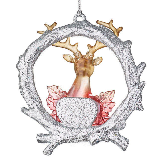 Елочная игрушка Венок с Оленем 11 см, подвеска Forest Market