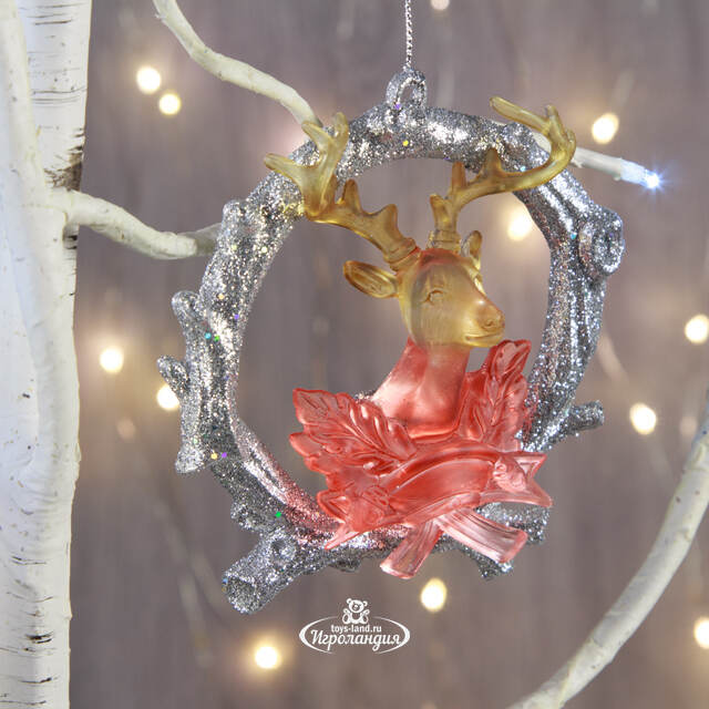 Елочная игрушка Венок с Оленем 11 см, подвеска Forest Market