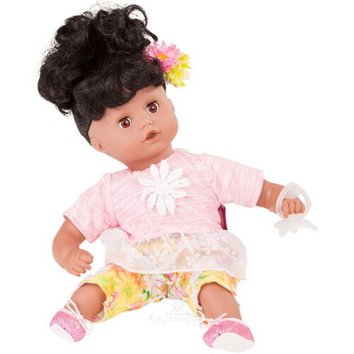 Кукла Маффин кудряшка в цветочном костюмчике 33 см, закрывает глаза Gotz