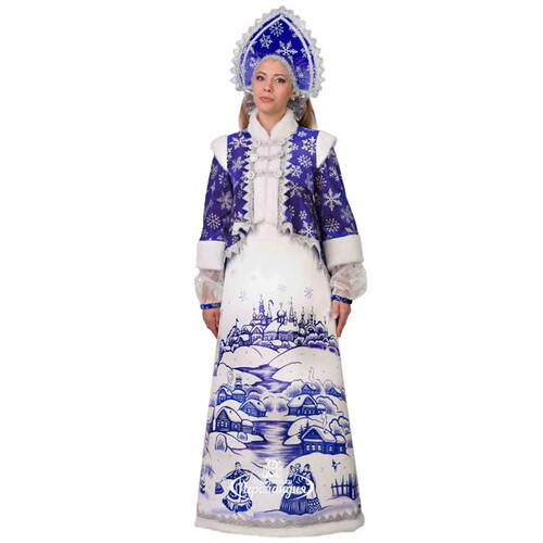 Карнавальный костюм для взрослых Снегурочка Лазурная, синяя, 48 размер Батик