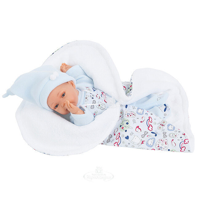 Кукла - младенец Мио в голубом 29 см говорящая Antonio Juan Munecas