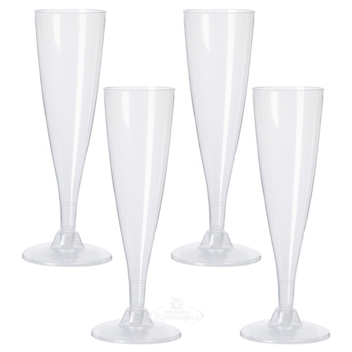 Пластиковые бокалы для шампанского Кристи, 4 шт, 130 мл Koopman