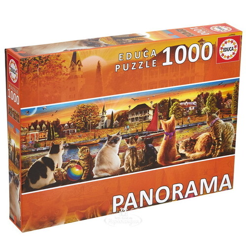 Пазл-панорама Коты на набережной, 1000 элементов Educa