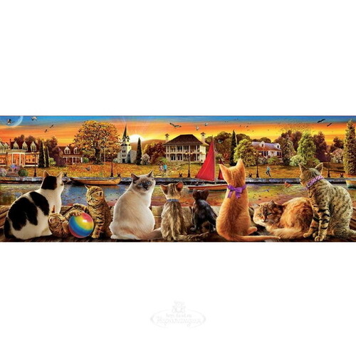 Пазл-панорама Коты на набережной, 1000 элементов Educa