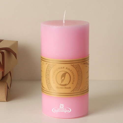 Декоративная свеча Ливорно 150*80 мм розовая Омский Свечной