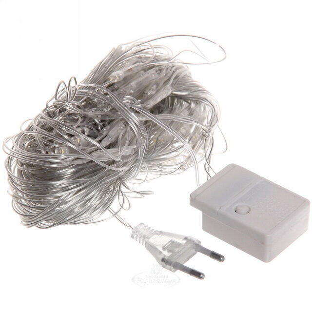 Светодиодная гирлянда сетка 1.5*1.5 м, 120 теплых белых LED ламп, прозрачный ПВХ, контроллер, IP20 Serpantin (Серпантин)