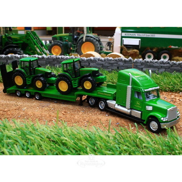 Тягач с двумя тракторами John Deere 1:87, 22 см SIKU (Сику)
