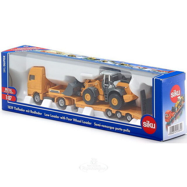 Тягач с погрузчиком Liebherr 1:87, 22 см SIKU (Сику)