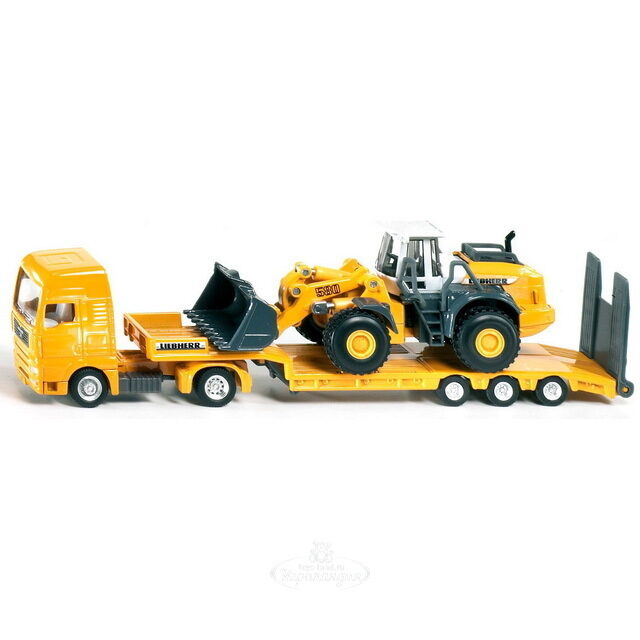 Тягач с погрузчиком Liebherr 1:87, 22 см SIKU (Сику)